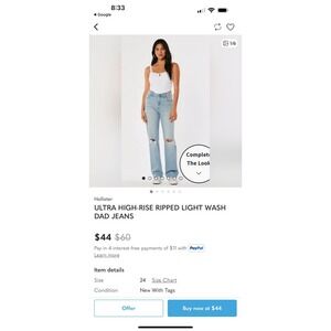 Hollister dad high rise jeans